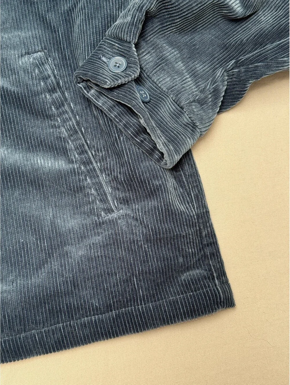 Brixton Utopia Corduroy Jacket Blue Janitor Logo - Large